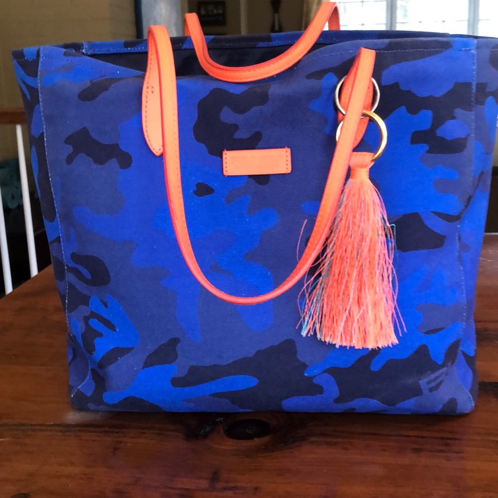 Ralph Lauren blue Camo canvas tote
